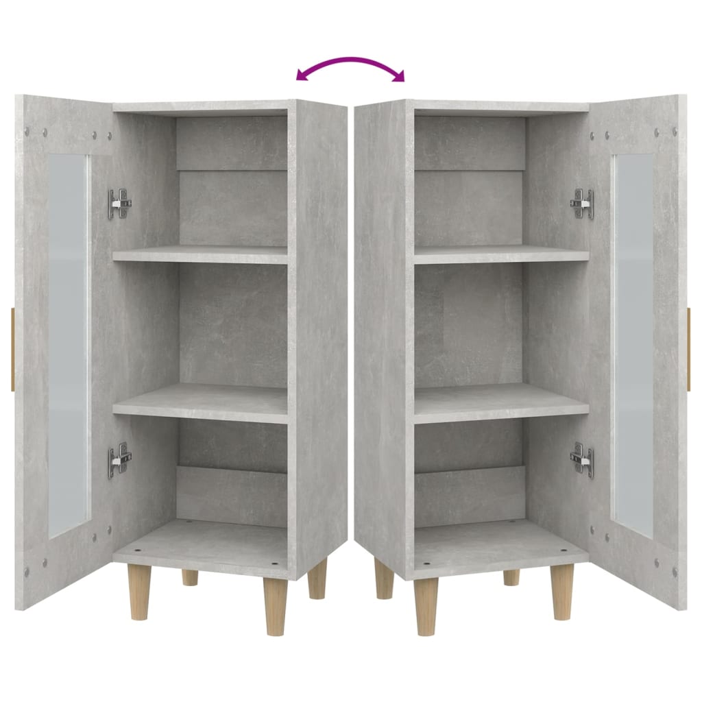 Dressoir 34,5X34X90 Cm Bewerkt Hout Betongrijs