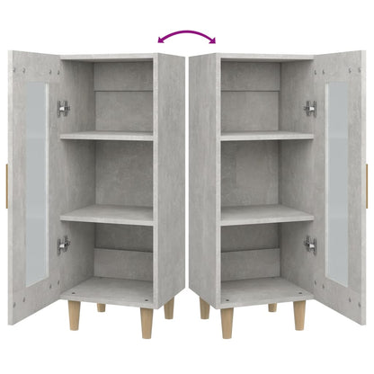 Dressoir 34,5X34X90 Cm Bewerkt Hout Betongrijs