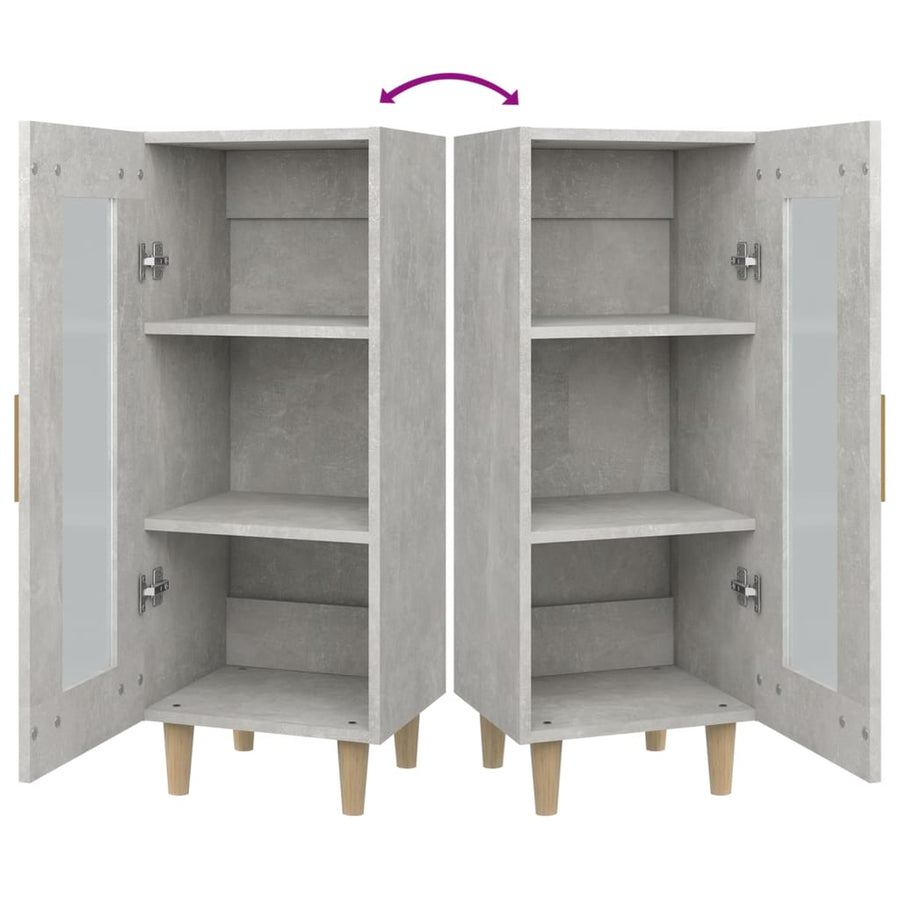 Dressoir 34,5X34X90 Cm Bewerkt Hout Betongrijs