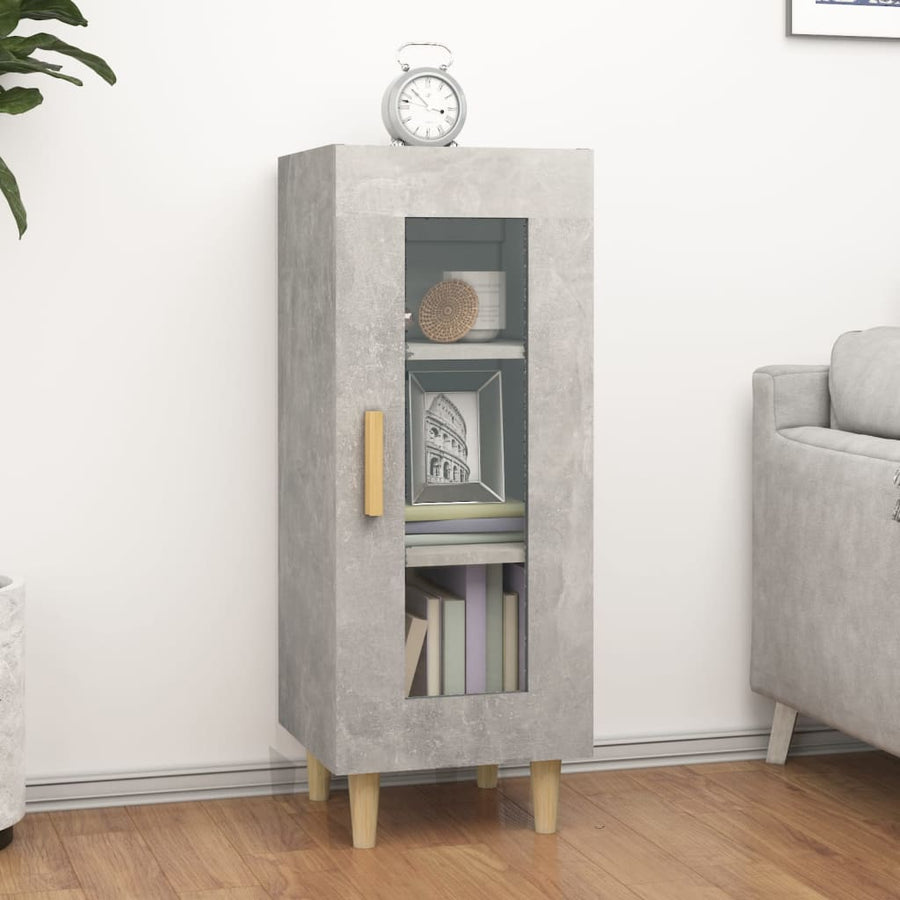 Dressoir 34,5X34X90 Cm Bewerkt Hout Betongrijs