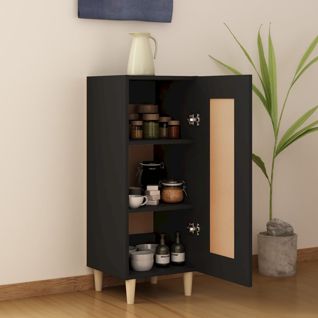 Dressoir 34,5X34X90 Cm Bewerkt Hout Zwart