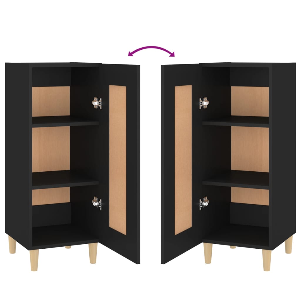 Dressoir 34,5X34X90 Cm Bewerkt Hout Zwart