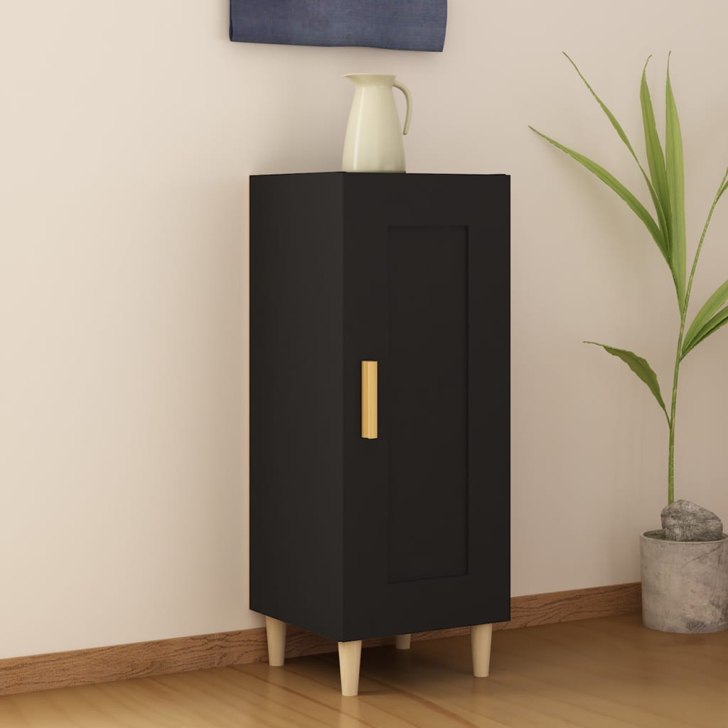Dressoir 34,5X34X90 Cm Bewerkt Hout Zwart