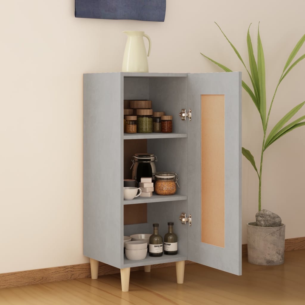 Dressoir 34,5X34X90 Cm Bewerkt Hout Betongrijs