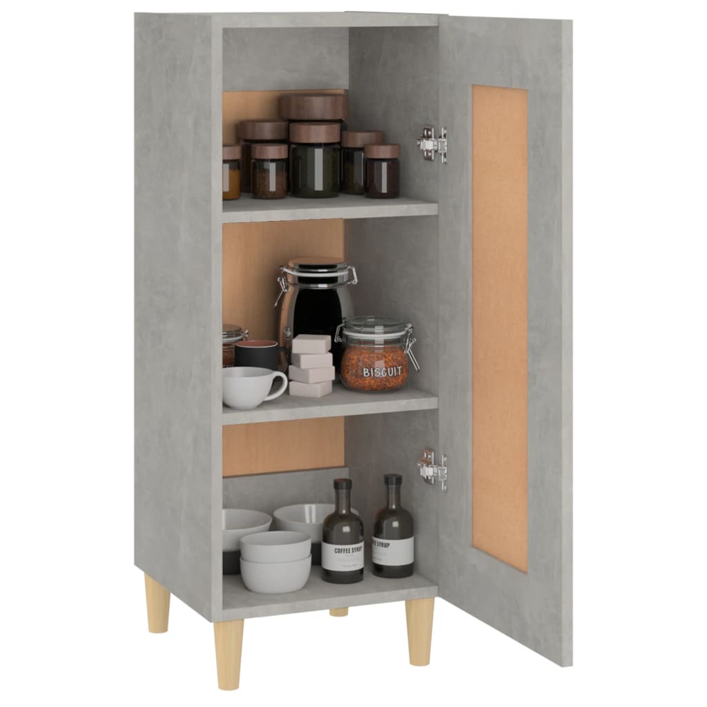 Dressoir 34,5X34X90 Cm Bewerkt Hout Betongrijs