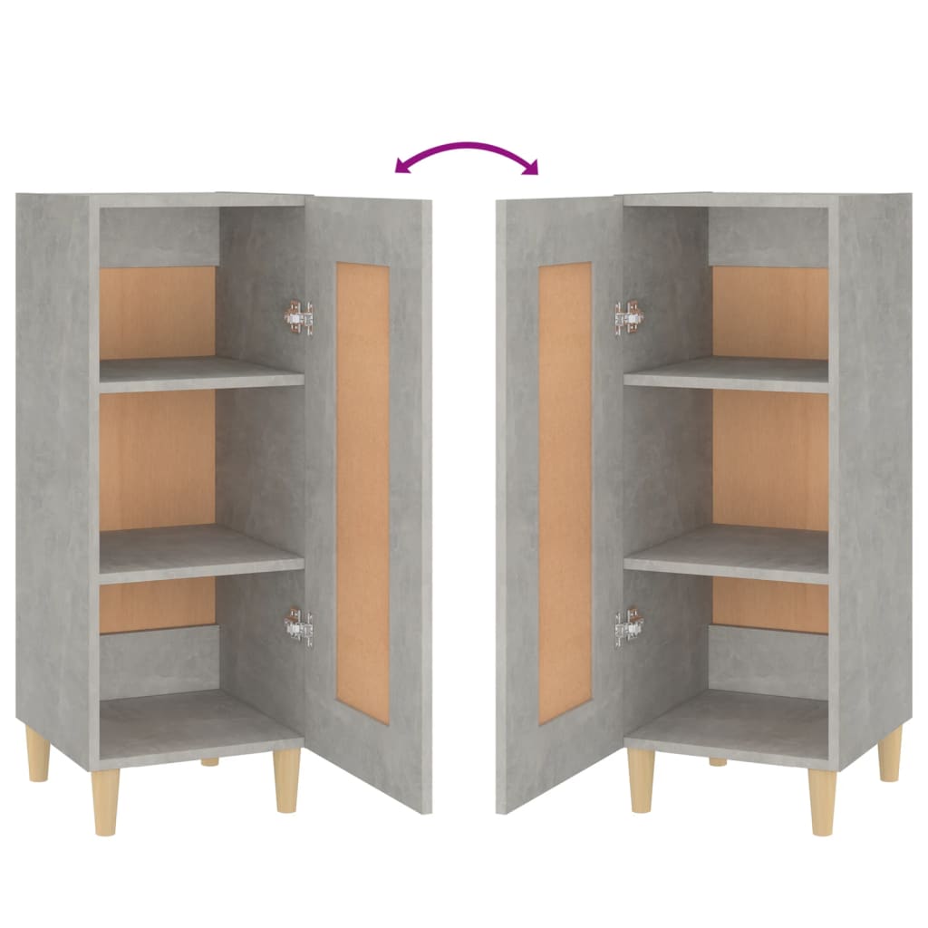 Dressoir 34,5X34X90 Cm Bewerkt Hout Betongrijs