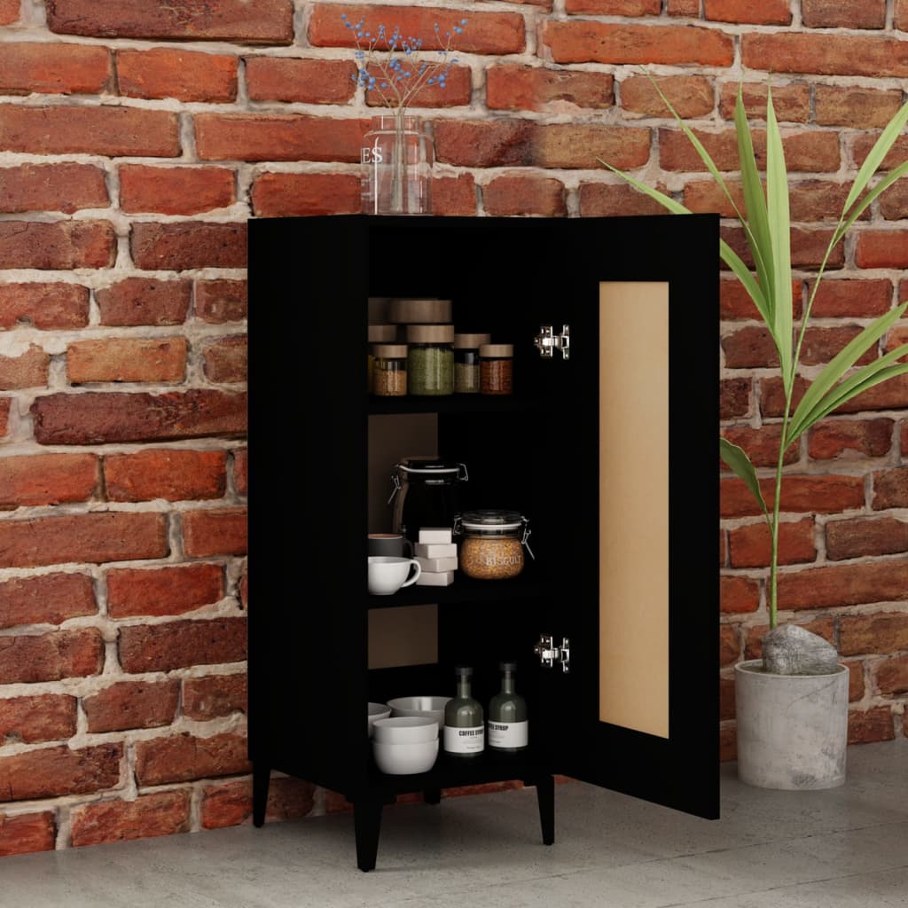 Dressoir 34,5X34X90 Cm Bewerkt Hout Zwart