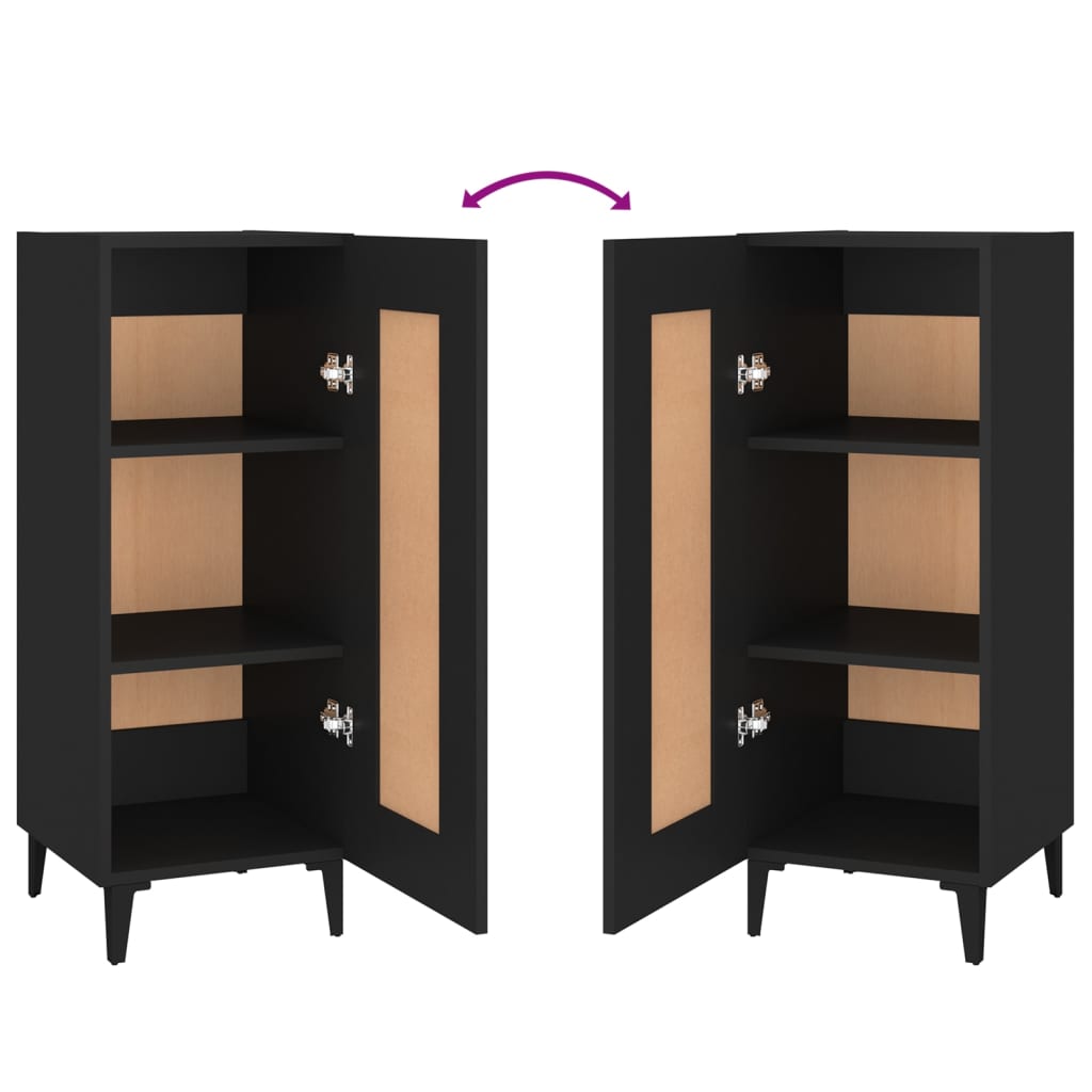 Dressoir 34,5X34X90 Cm Bewerkt Hout Zwart