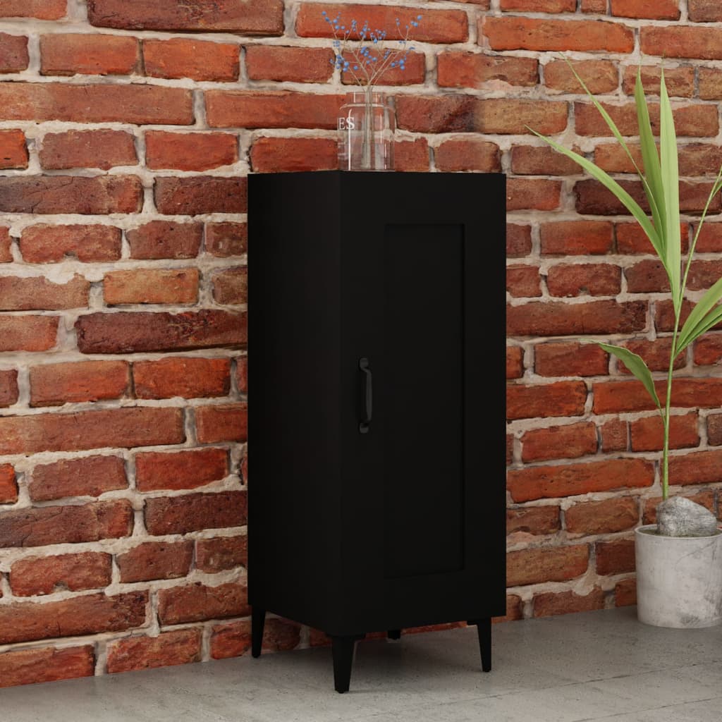 Dressoir 34,5X34X90 Cm Bewerkt Hout Zwart