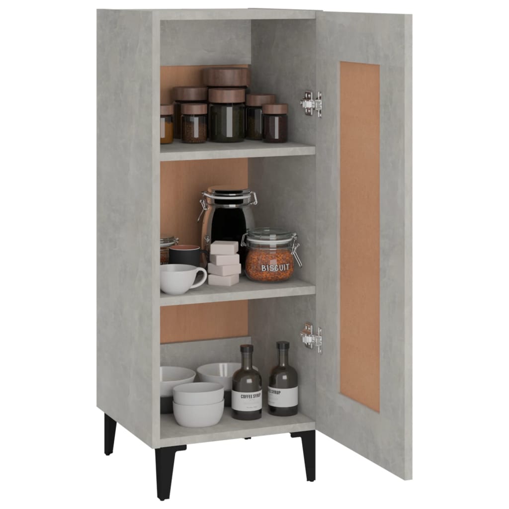Dressoir 34,5X34X90 Cm Bewerkt Hout Betongrijs