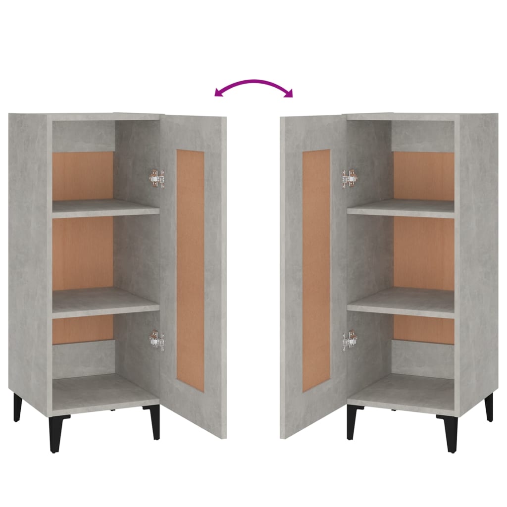 Dressoir 34,5X34X90 Cm Bewerkt Hout Betongrijs