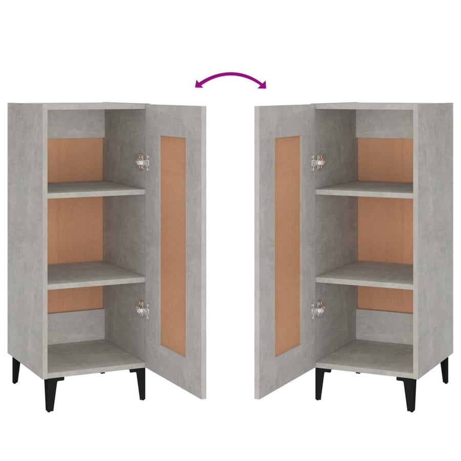 Dressoir 34,5X34X90 Cm Bewerkt Hout Betongrijs