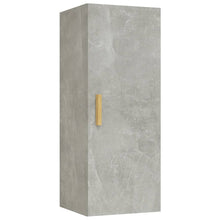 Wandkast 34,5X34X90 Cm Bewerkt Hout Betongrijs