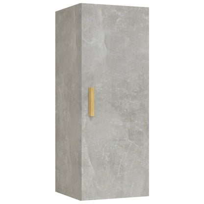 Wandkast 34,5X34X90 Cm Bewerkt Hout Betongrijs