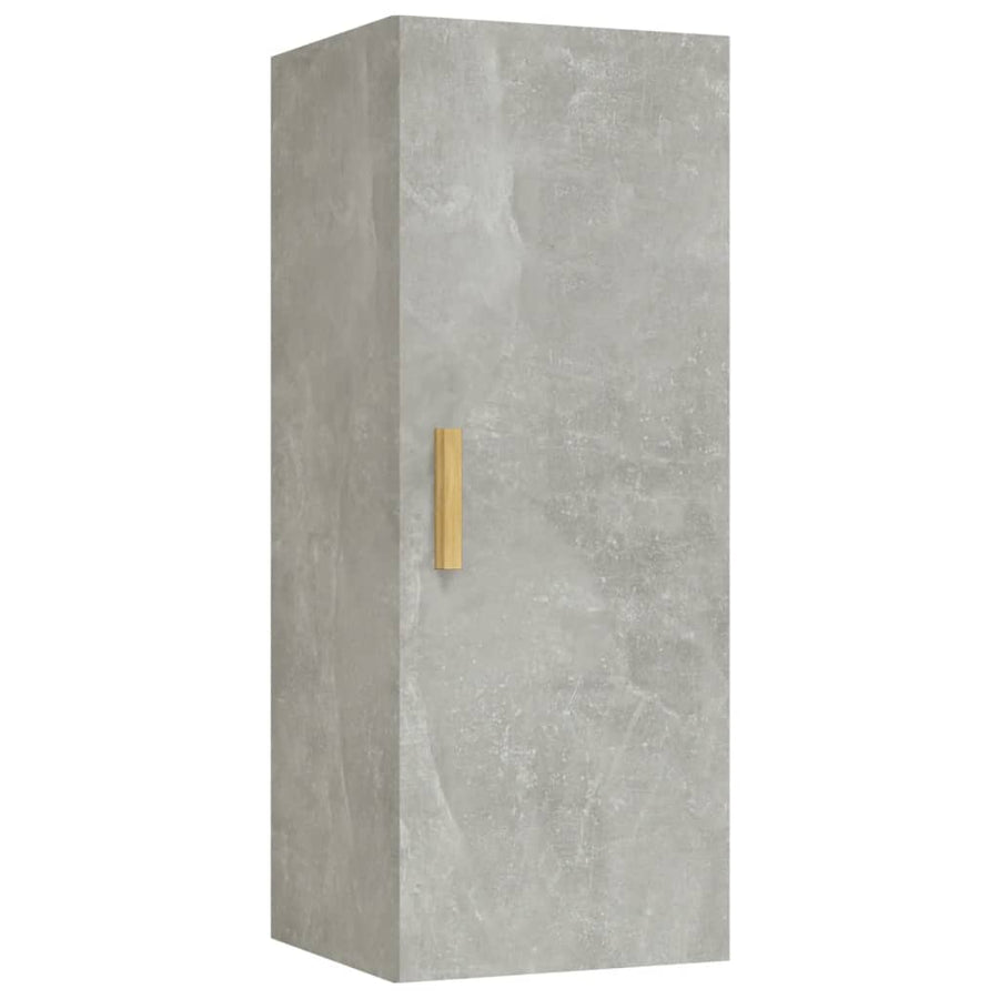 Wandkast 34,5X34X90 Cm Bewerkt Hout Betongrijs
