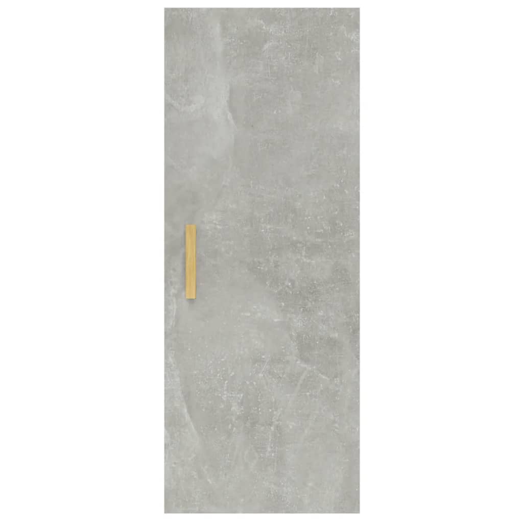 Wandkast 34,5X34X90 Cm Bewerkt Hout Betongrijs