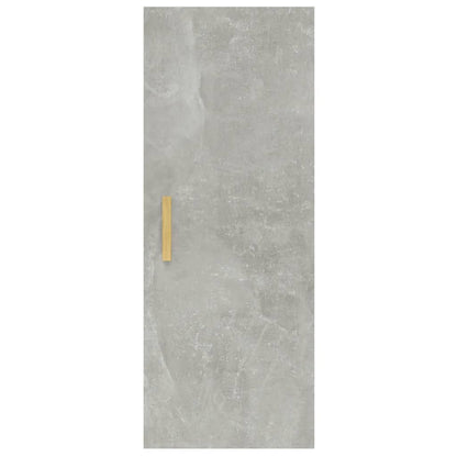 Wandkast 34,5X34X90 Cm Bewerkt Hout Betongrijs