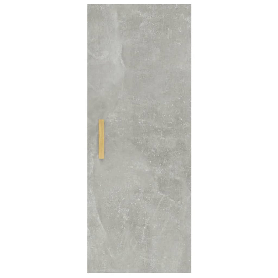Wandkast 34,5X34X90 Cm Bewerkt Hout Betongrijs