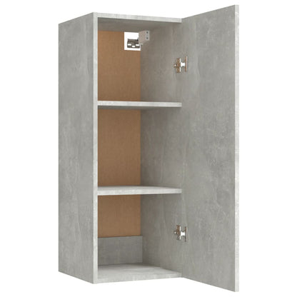 Wandkast 34,5X34X90 Cm Bewerkt Hout Betongrijs
