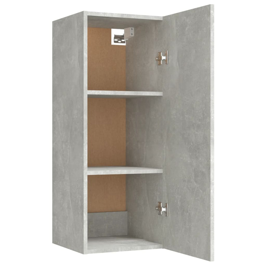 Wandkast 34,5X34X90 Cm Bewerkt Hout Betongrijs