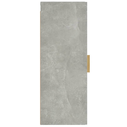Wandkast 34,5X34X90 Cm Bewerkt Hout Betongrijs