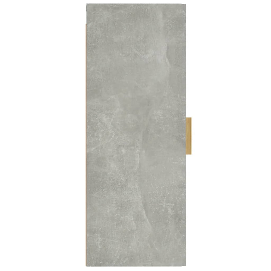 Wandkast 34,5X34X90 Cm Bewerkt Hout Betongrijs