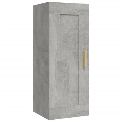 Wandkast 35X34X90 Cm Bewerkt Hout Betongrijs