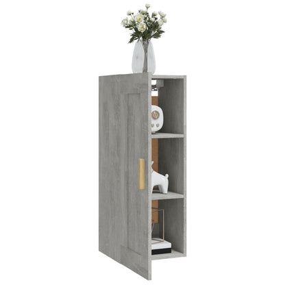 Wandkast 35X34X90 Cm Bewerkt Hout Betongrijs