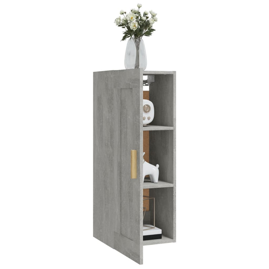 Wandkast 35X34X90 Cm Bewerkt Hout Betongrijs