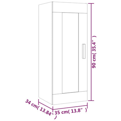 Wandkast 35X34X90 Cm Bewerkt Hout Betongrijs