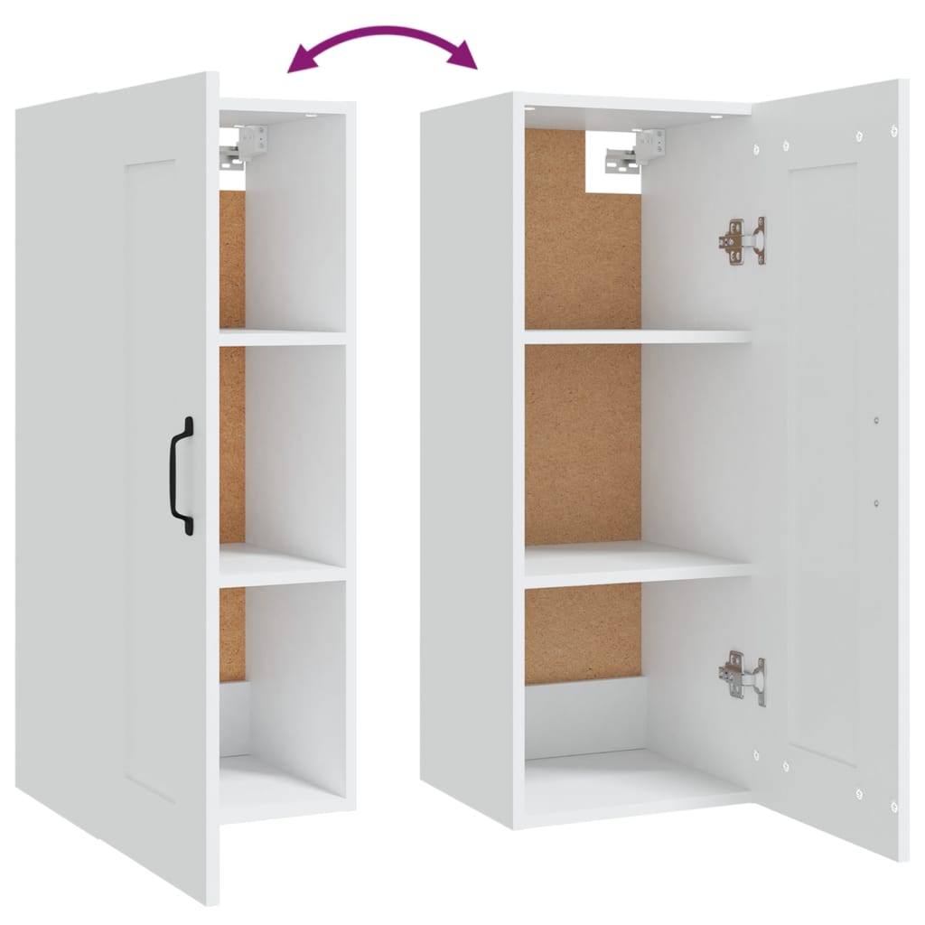 Hangkast 35X34X90 Cm Bewerkt Hout Wit