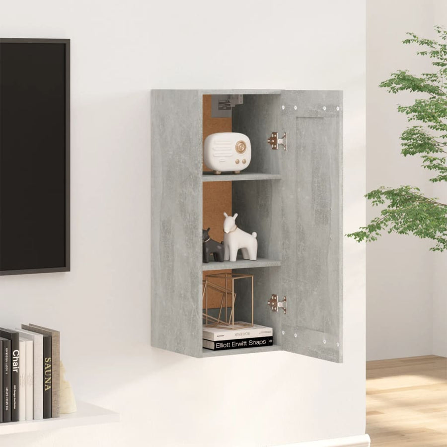 Hangkast 35X34X90 Cm Bewerkt Hout Betongrijs