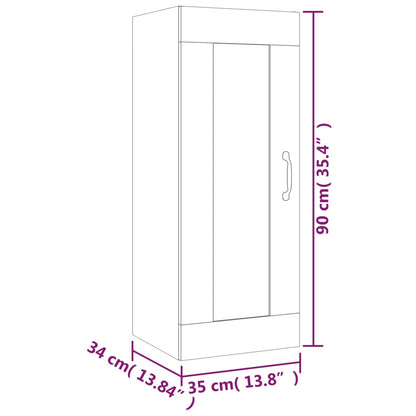 Hangkast 35X34X90 Cm Bewerkt Hout Betongrijs