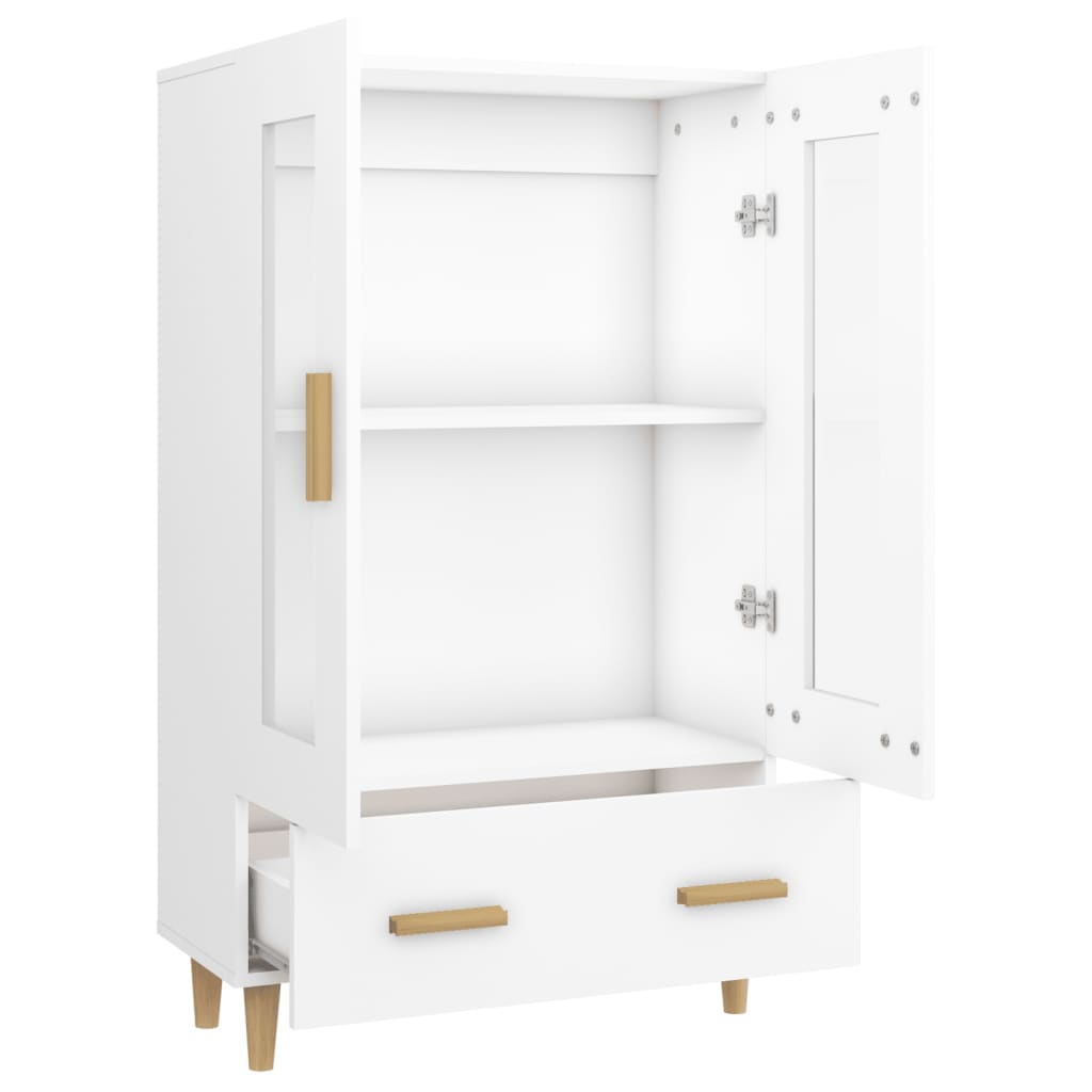 Hoge Kast 70X31X115 Cm Bewerkt Hout Wit