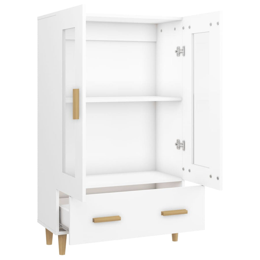 Hoge Kast 70X31X115 Cm Bewerkt Hout Wit