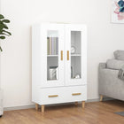 Tall cabinet 70x31x115 cm distressed white wood
