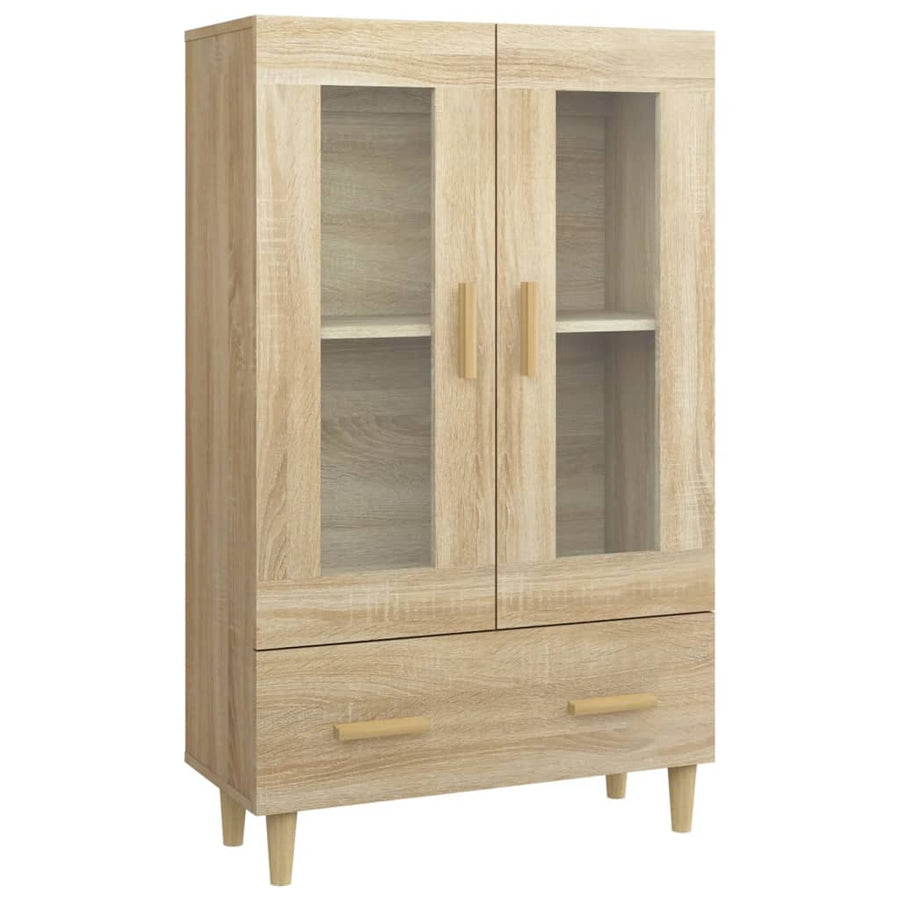 Hoge Kast 70X31X115 Cm Bewerkt Hout Kleurig Sonoma eiken