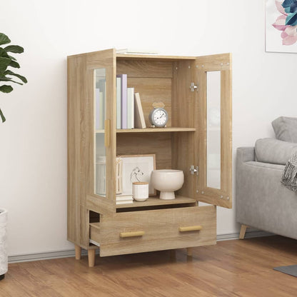 Hoge Kast 70X31X115 Cm Bewerkt Hout Kleurig Sonoma eiken
