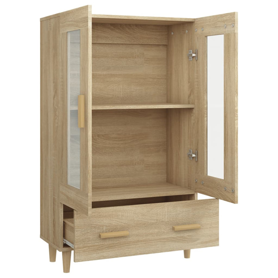 Hoge Kast 70X31X115 Cm Bewerkt Hout Kleurig Sonoma eiken