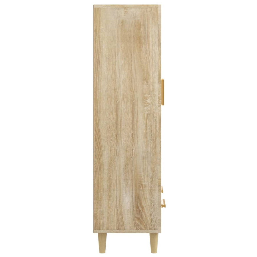 Hoge Kast 70X31X115 Cm Bewerkt Hout Kleurig Sonoma eiken