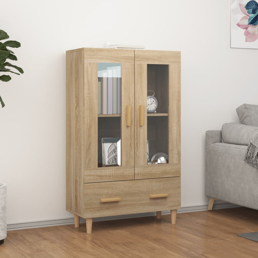 Hoge Kast 70X31X115 Cm Bewerkt Hout Kleurig Sonoma eiken