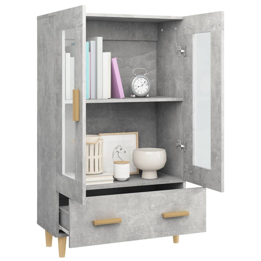 Hoge Kast 70X31X115 Cm Bewerkt Hout Betongrijs