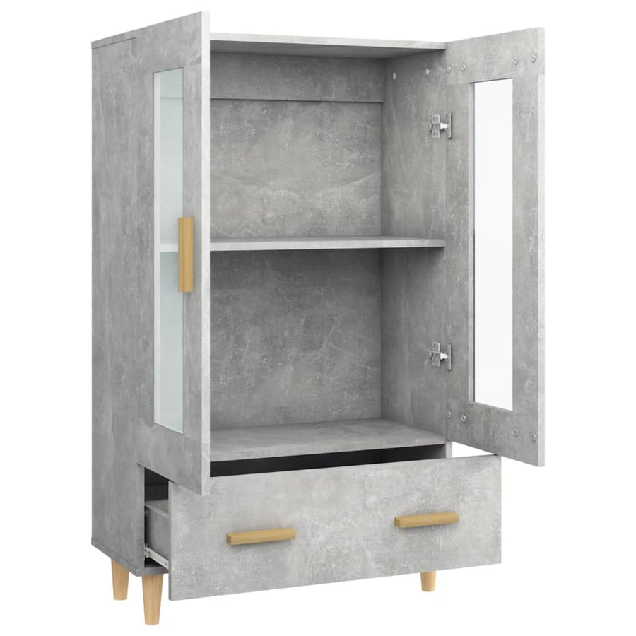 Hoge Kast 70X31X115 Cm Bewerkt Hout Betongrijs