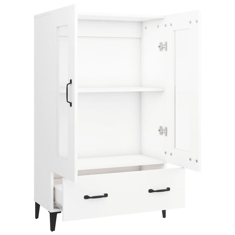 Hoge Kast 70X31X115 Cm Bewerkt Hout Wit