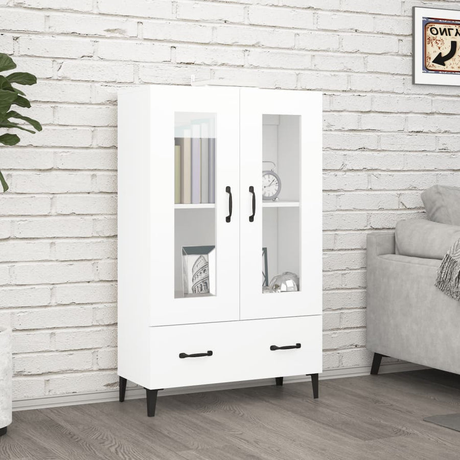 Hoge Kast 70X31X115 Cm Bewerkt Hout Wit
