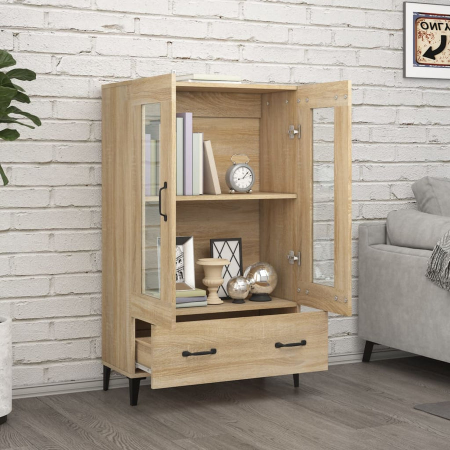 Hoge kast 70x31x115 cm bewerkt hout sonoma eikenkleurig