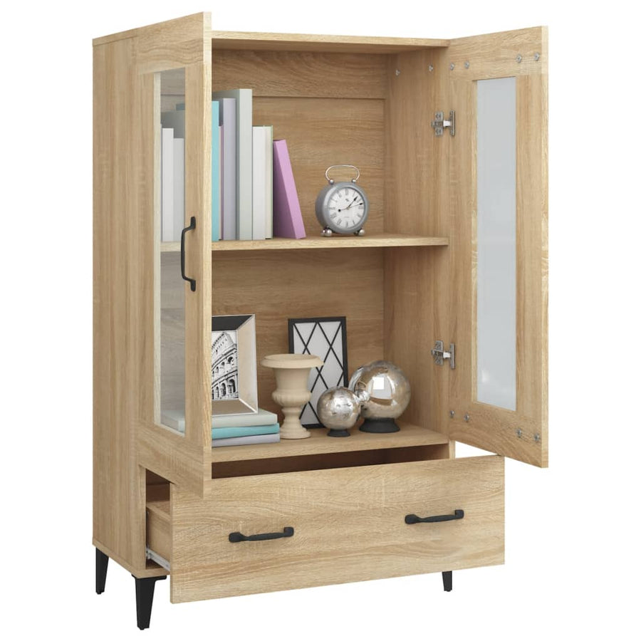 Hoge kast 70x31x115 cm bewerkt hout sonoma eikenkleurig