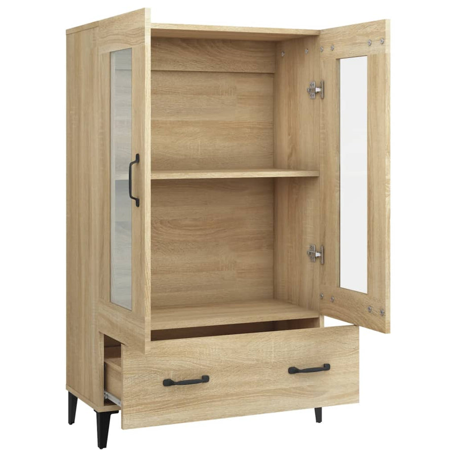 Hoge kast 70x31x115 cm bewerkt hout sonoma eikenkleurig