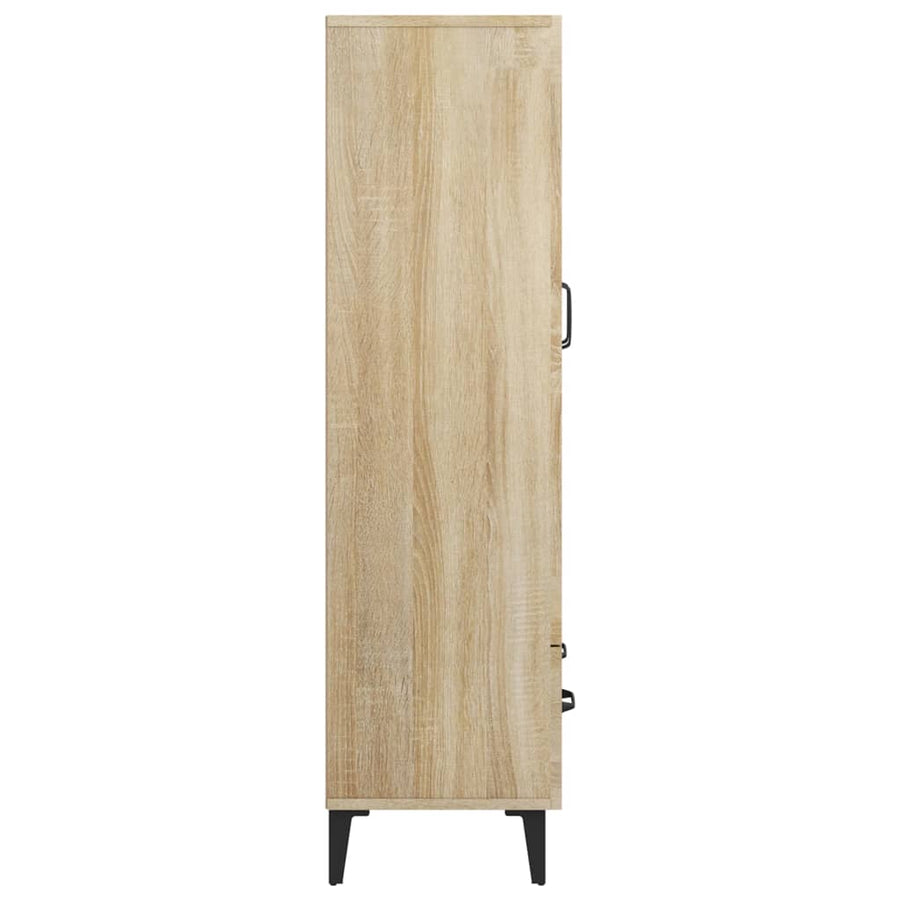 Hoge kast 70x31x115 cm bewerkt hout sonoma eikenkleurig