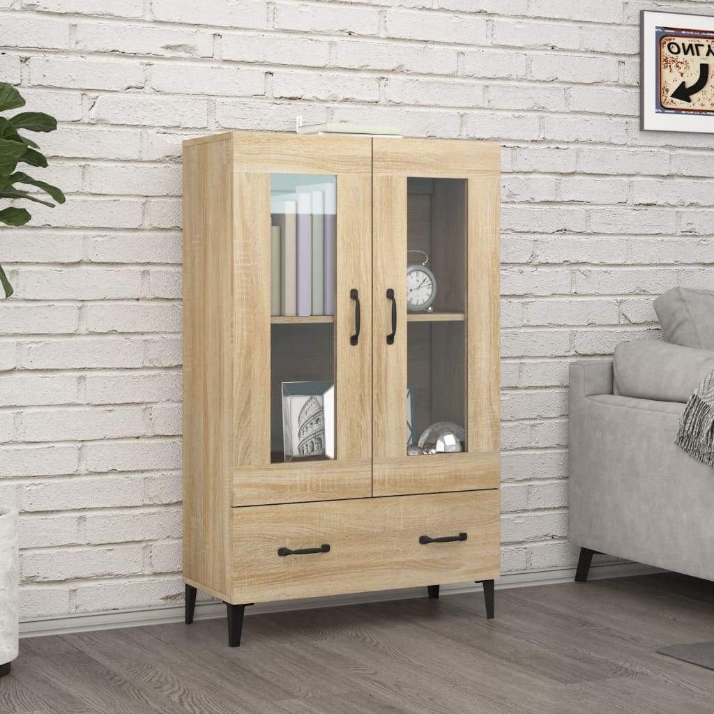 Hoge kast 70x31x115 cm bewerkt hout sonoma eikenkleurig